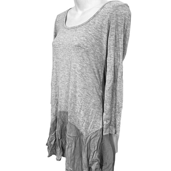 Easel Womens Gray Knit Stretch Tunic Longline Lagenlook Whimsigoth Top T Shirt S - Picture 10 of 16